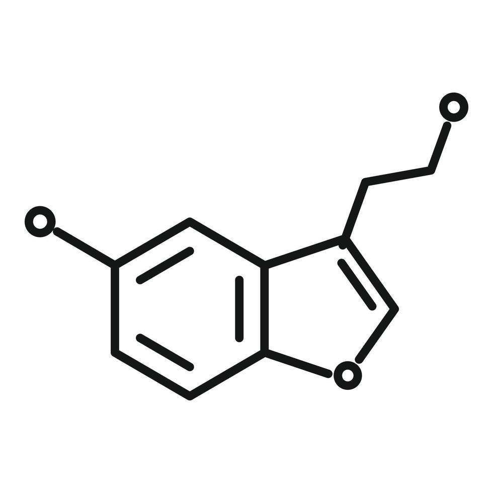 ícone da molécula de hormônios, estilo de estrutura de tópicos vetor