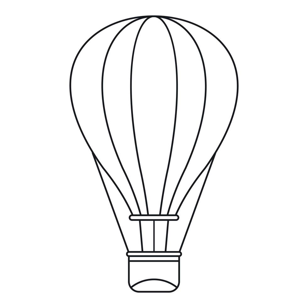 ícone de balão de ar quente, estilo de estrutura de tópicos vetor