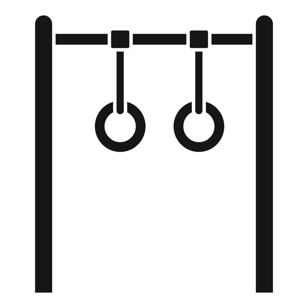 ícone de anéis de ginástica, estilo simples vetor