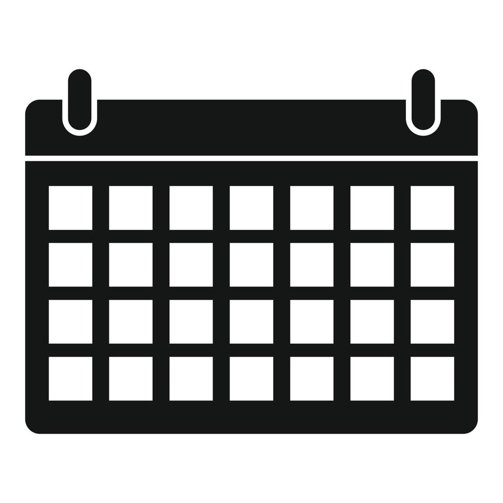 ícone de calendário de organização de espaço, estilo simples vetor