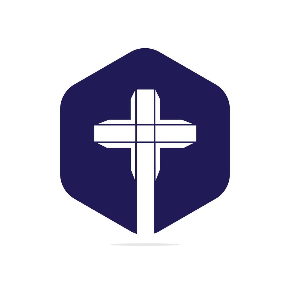 modelo de design de logotipo de vetor de igreja de pessoas. logotipo da igreja e da organização cristã.