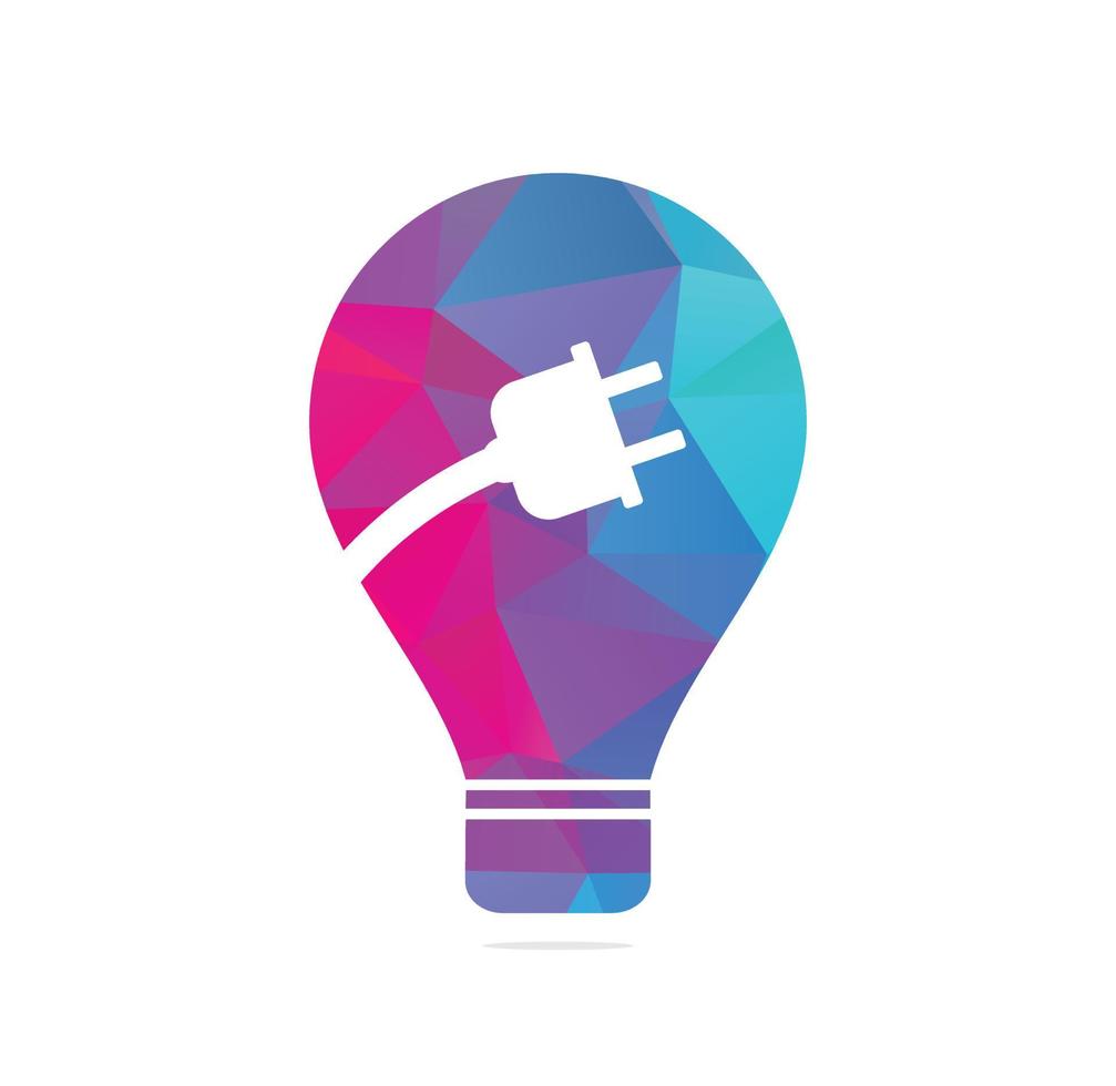 design de logotipo de conceito de forma de lâmpada de plugue elétrico vetor