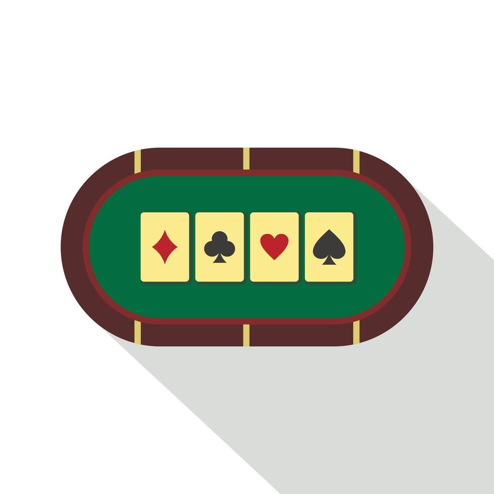 ícone de mesa de pôquer verde, estilo simples vetor