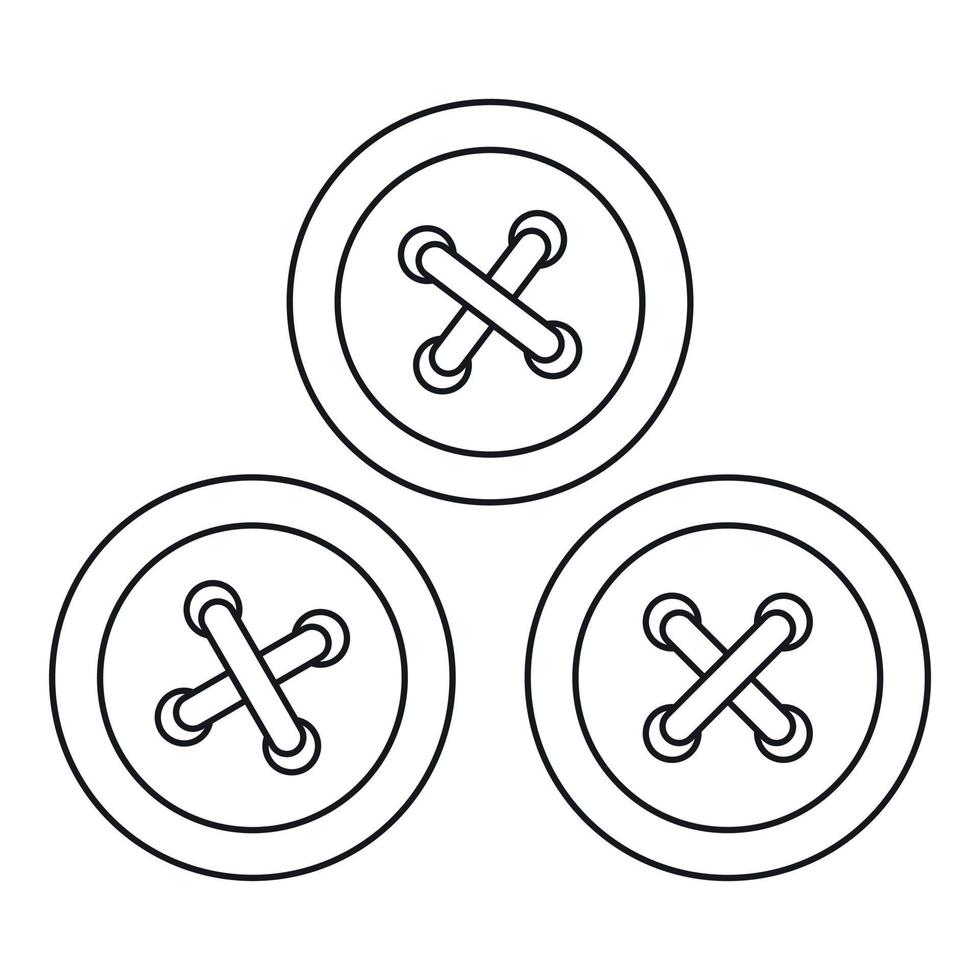 botões para ícone de costura, estilo de estrutura de tópicos vetor