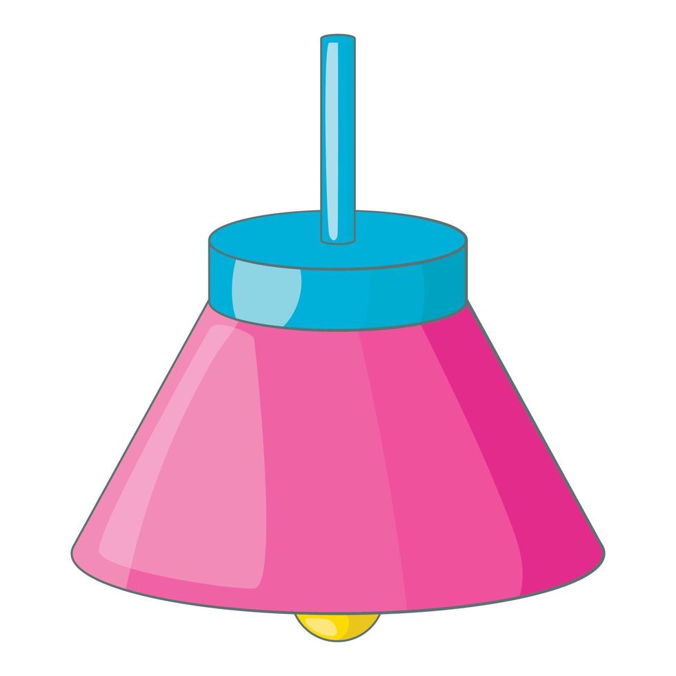 ícone de lâmpada de teto rosa, estilo cartoon vetor