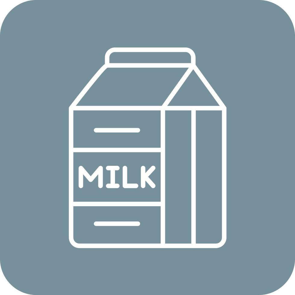 ícones de fundo de canto redondo de linha de caixa de leite vetor