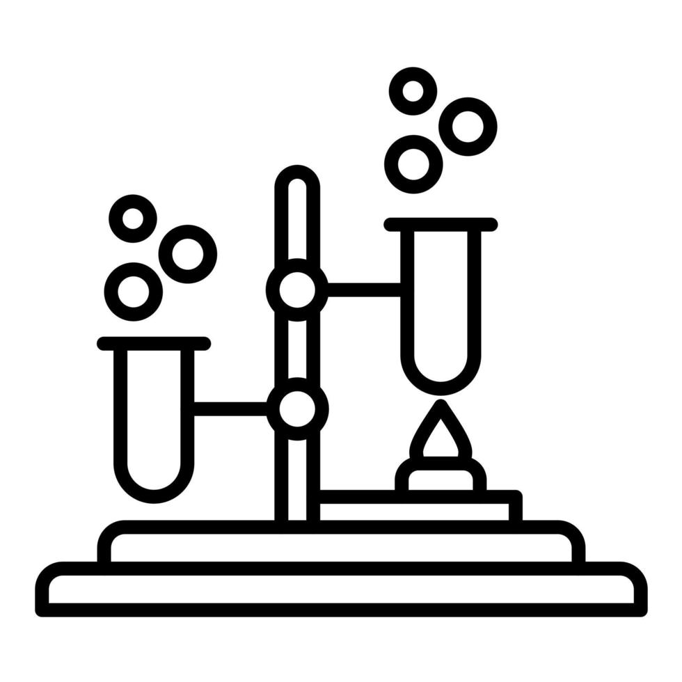 ícone de linha de laboratório químico vetor