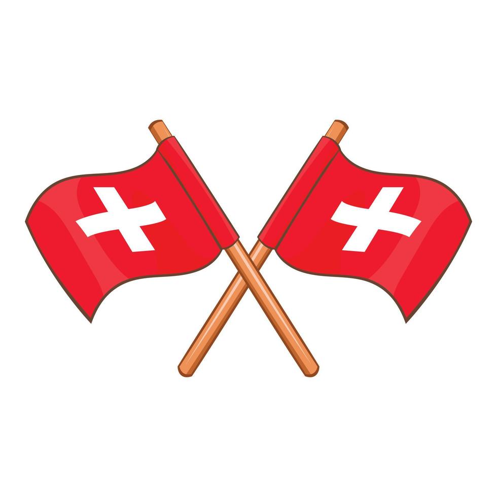 ícone de bandeiras da suíça, estilo cartoon vetor