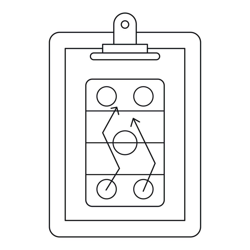 ícone de plano de jogo, estilo de estrutura de tópicos vetor