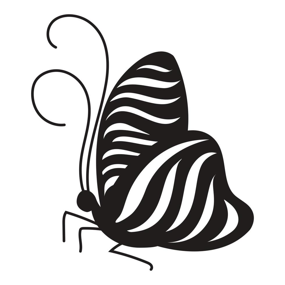 ícone de borboleta despojado, estilo simples vetor