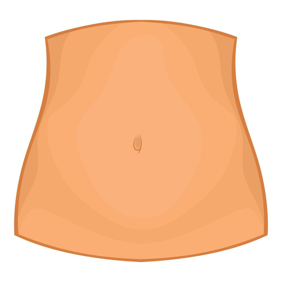ícone da barriga feminina, estilo cartoon vetor