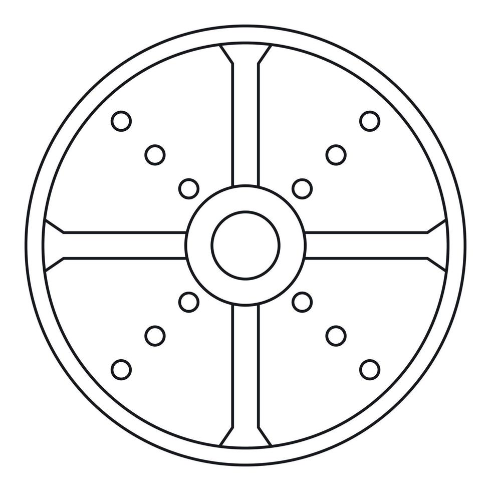 ícone de escudo redondo, estilo de estrutura de tópicos vetor