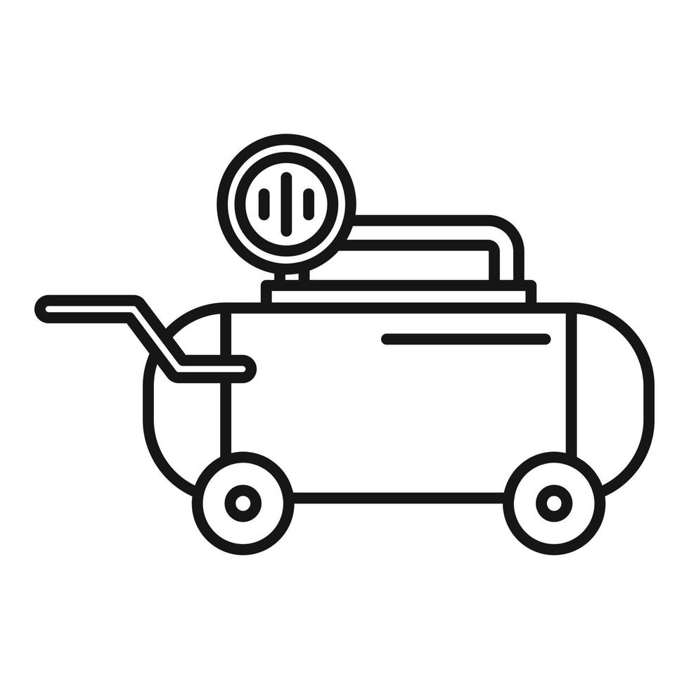 ícone do compressor de ar da ferramenta, estilo de estrutura de tópicos vetor