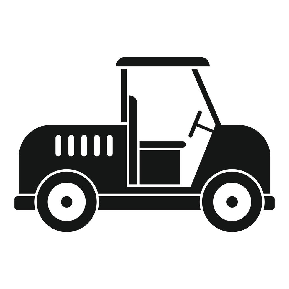 ícone da máquina de carrinho de golfe, estilo simples vetor