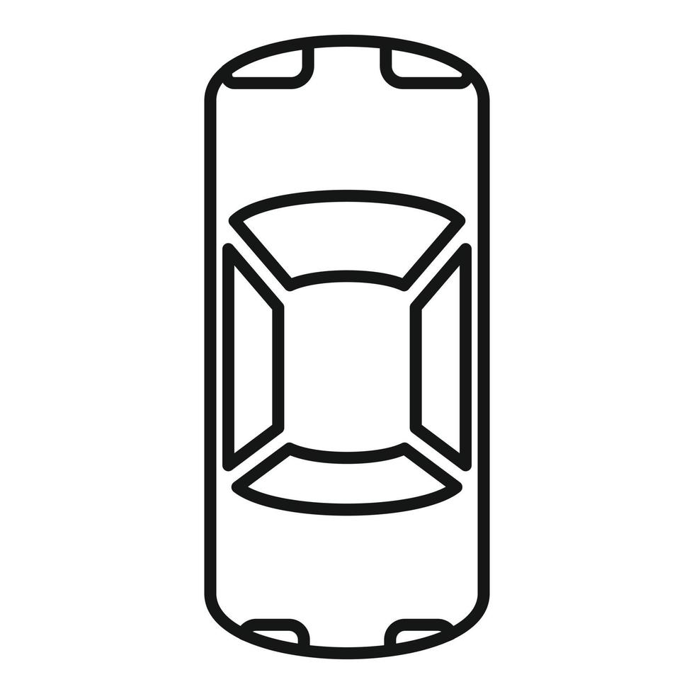 vista superior dirigindo o ícone do carro, estilo de estrutura de tópicos vetor