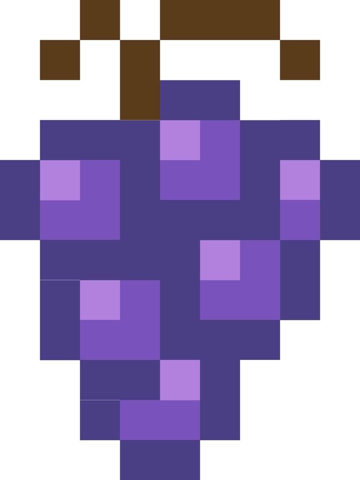 arte de pixel azul de uvas. vetor