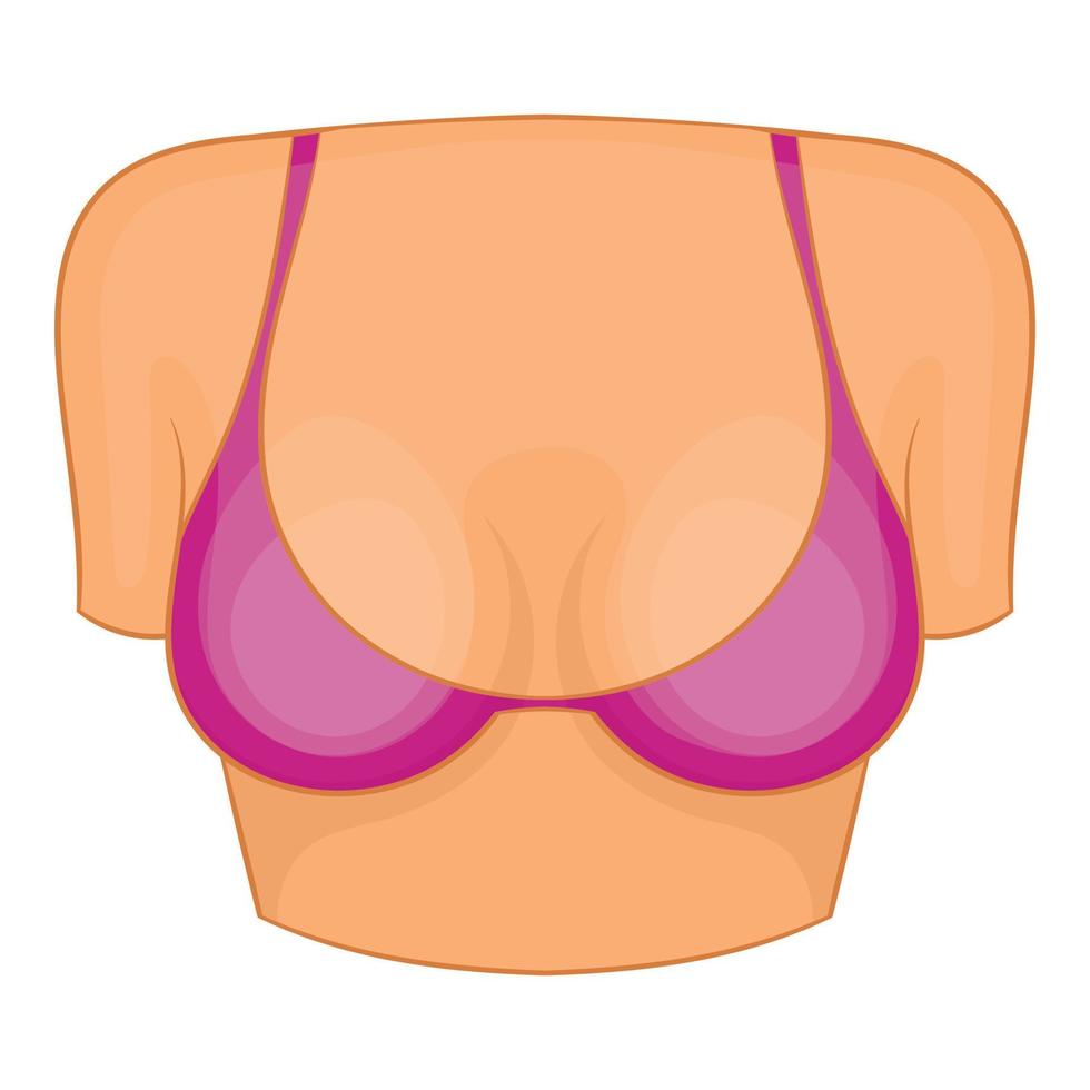ícone de peito de mulher, estilo cartoon vetor