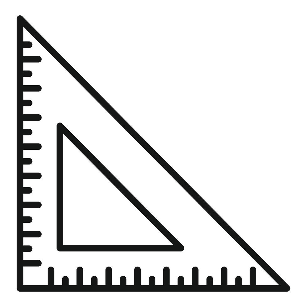 ícone de régua de ângulo, estilo de estrutura de tópicos vetor