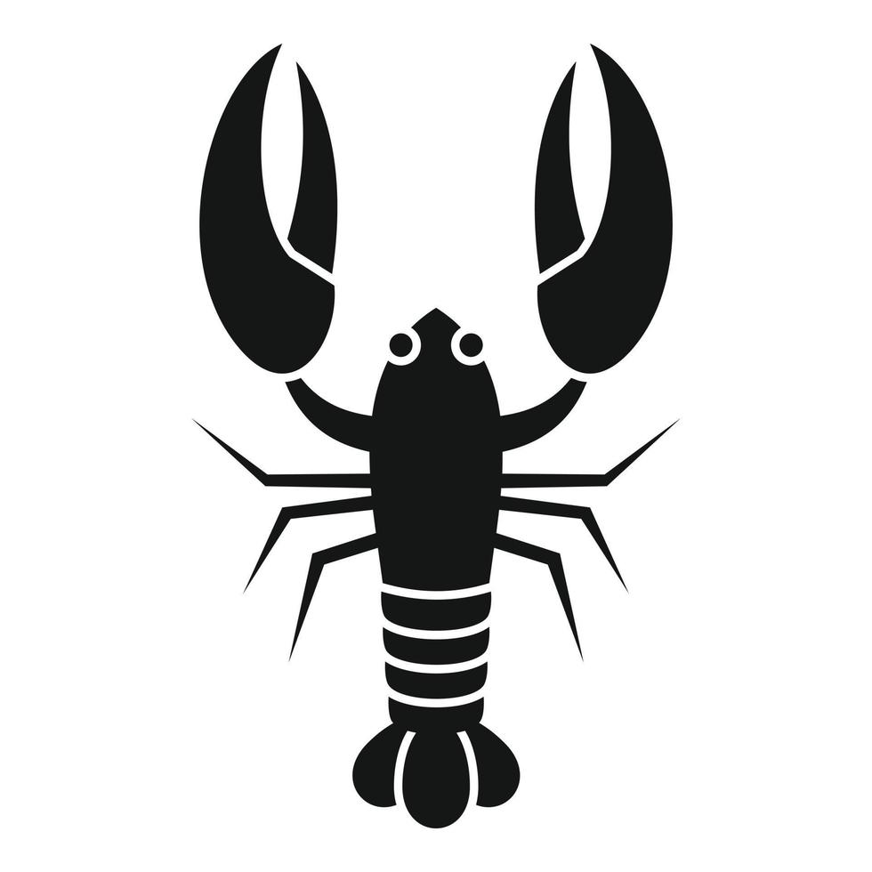 ícone de lagosta do mar, estilo simples vetor