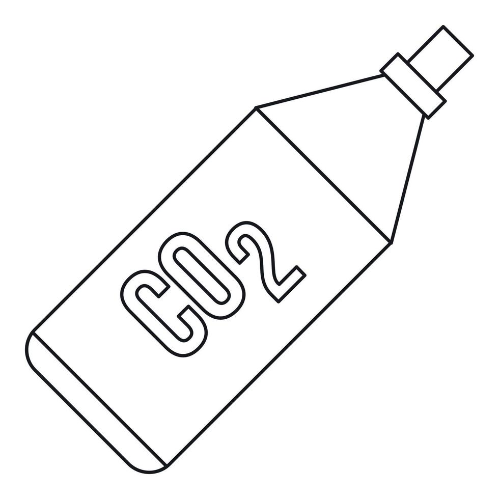 ícone de garrafa de co2, estilo de estrutura de tópicos vetor