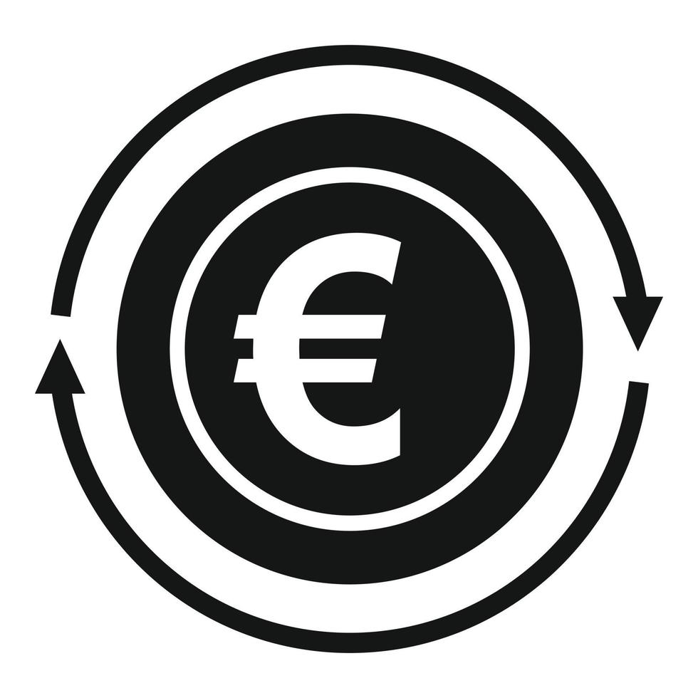 vetor simples de ícone de moeda de euro. pilha de dinheiro