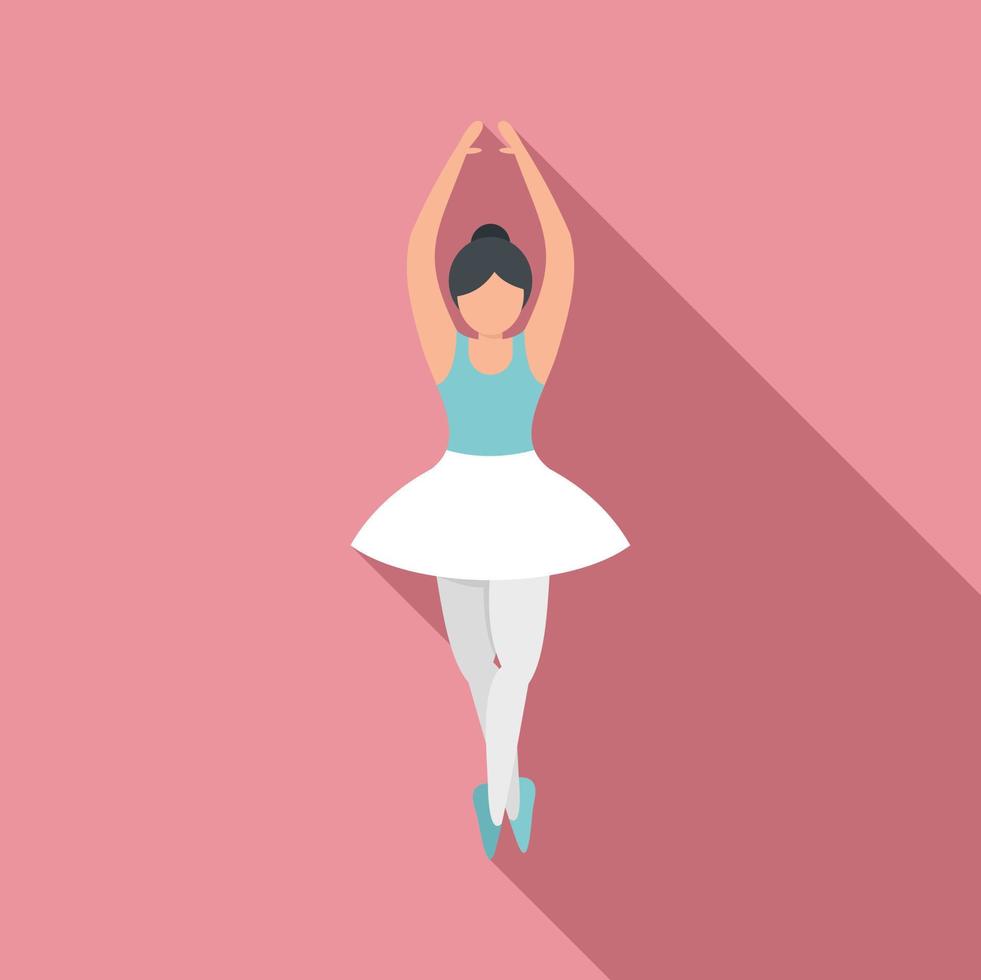 vetor plana de ícone de treinamento de bailarina. garota de dança de balé
