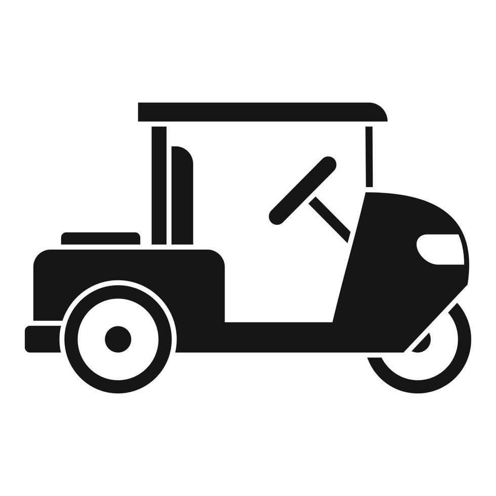 ícone do carrinho de golfe, estilo simples vetor