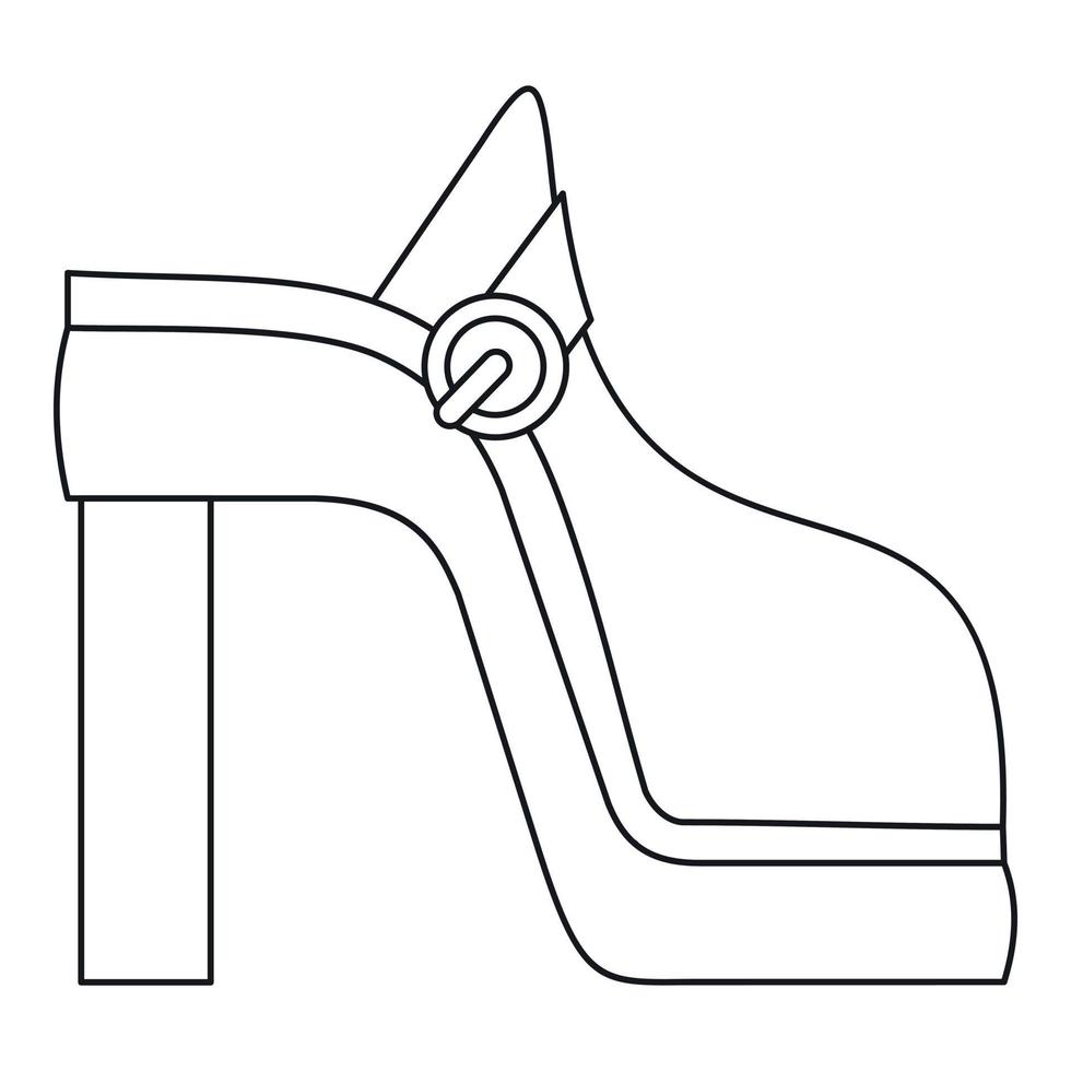 ícone de sapato feminino, estilo de estrutura de tópicos vetor