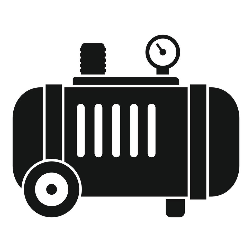 ícone de compressor de ar industrial, estilo simples vetor