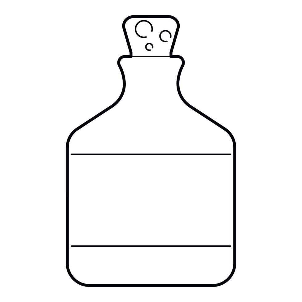 etanol em ícone de garrafa, estilo de estrutura de tópicos vetor