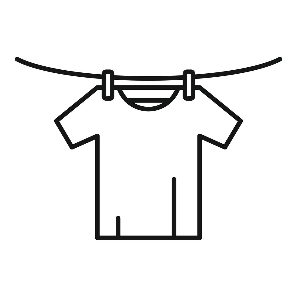 camiseta seca no ícone de fio, estilo de estrutura de tópicos vetor