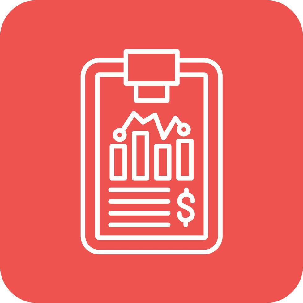 linha de relatório gráfico ícones de fundo de canto redondo vetor