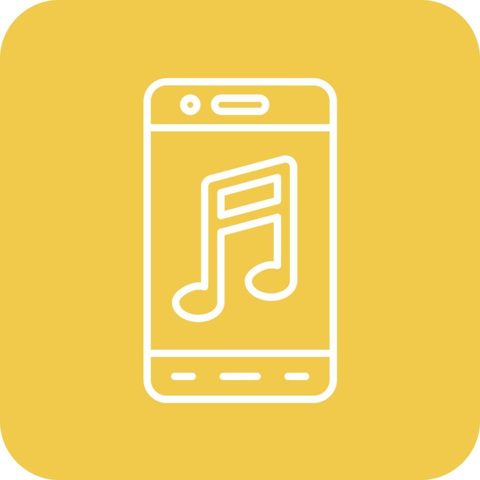linha de aplicativo de música móvel ícones de fundo de canto redondo vetor