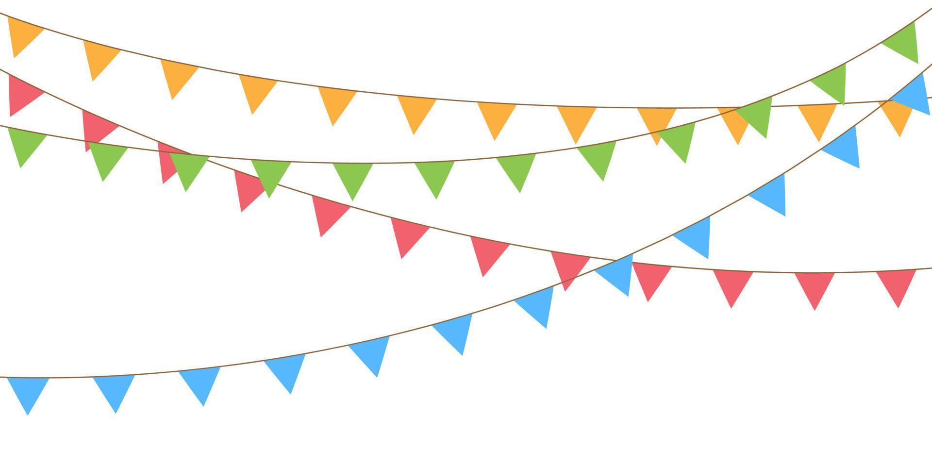 banner em branco, bunting ou modelos de swag para festas de scrapbooking, primavera, páscoa, chás de bebê e vendas, em fundo transparente, em formato vetorial vetor