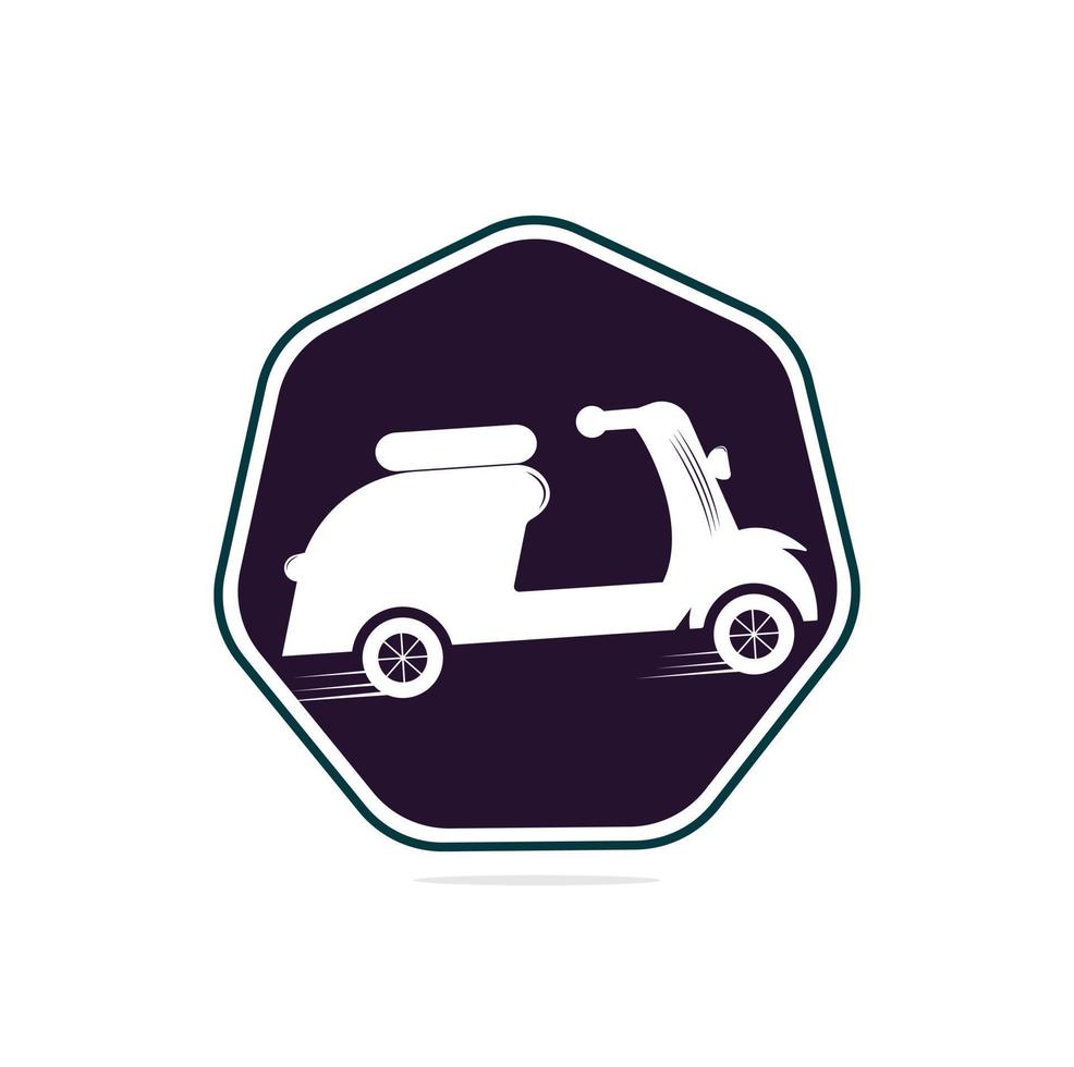 logotipo de scooter. símbolo de scooter. ícone de scooter retrô isolado. ilustração vetorial. vetor