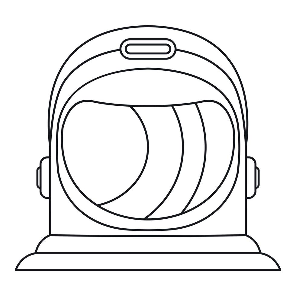 ícone de capacete de astronauta, estilo de estrutura de tópicos vetor