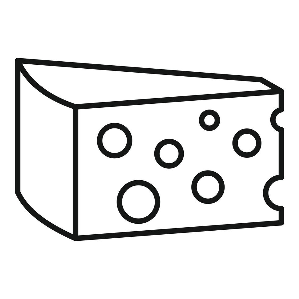 ícone de queijo emmental, estilo de estrutura de tópicos vetor