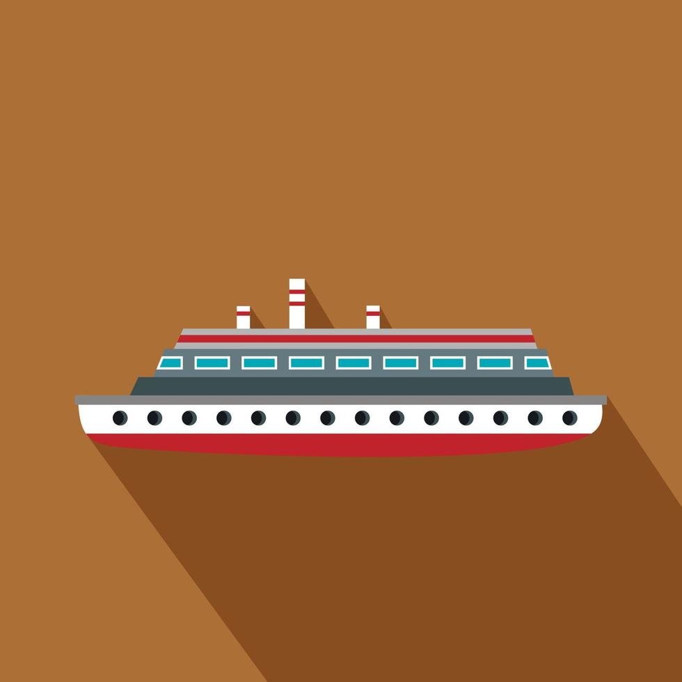 ícone de navio longo, estilo simples vetor