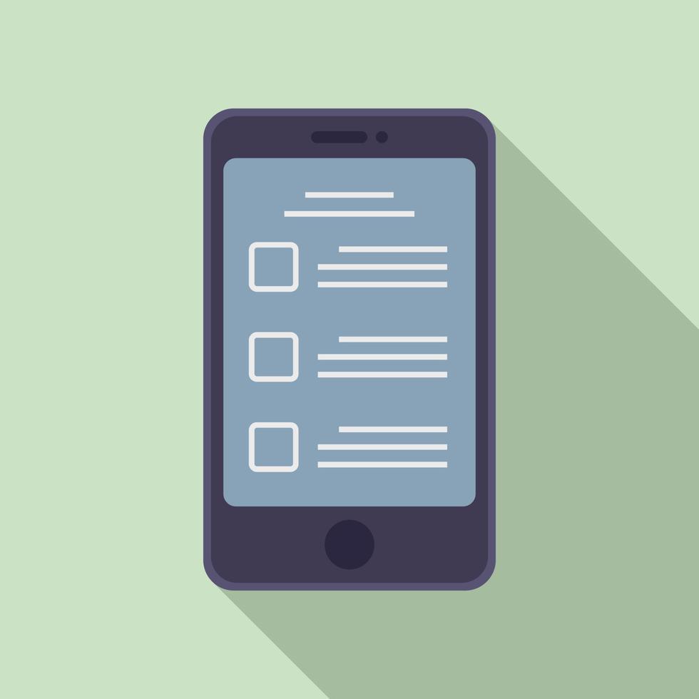 ícone de smartphone de lista de tarefas, estilo simples vetor