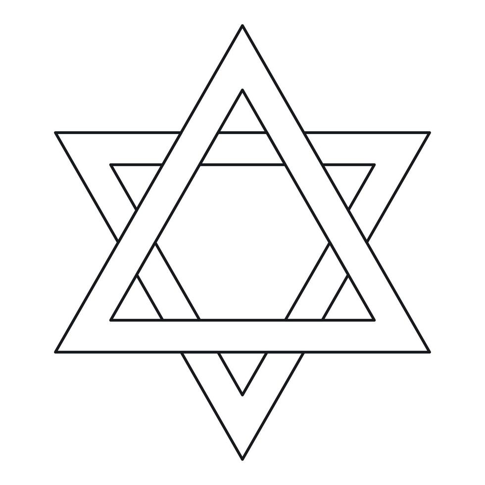 ícone da estrela de David, estilo de estrutura de tópicos vetor