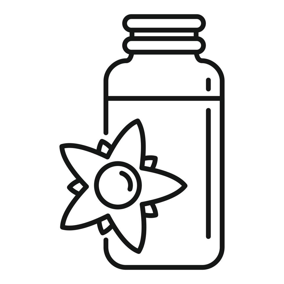 ícone de vaso de flores de óleos essenciais, estilo de estrutura de tópicos vetor