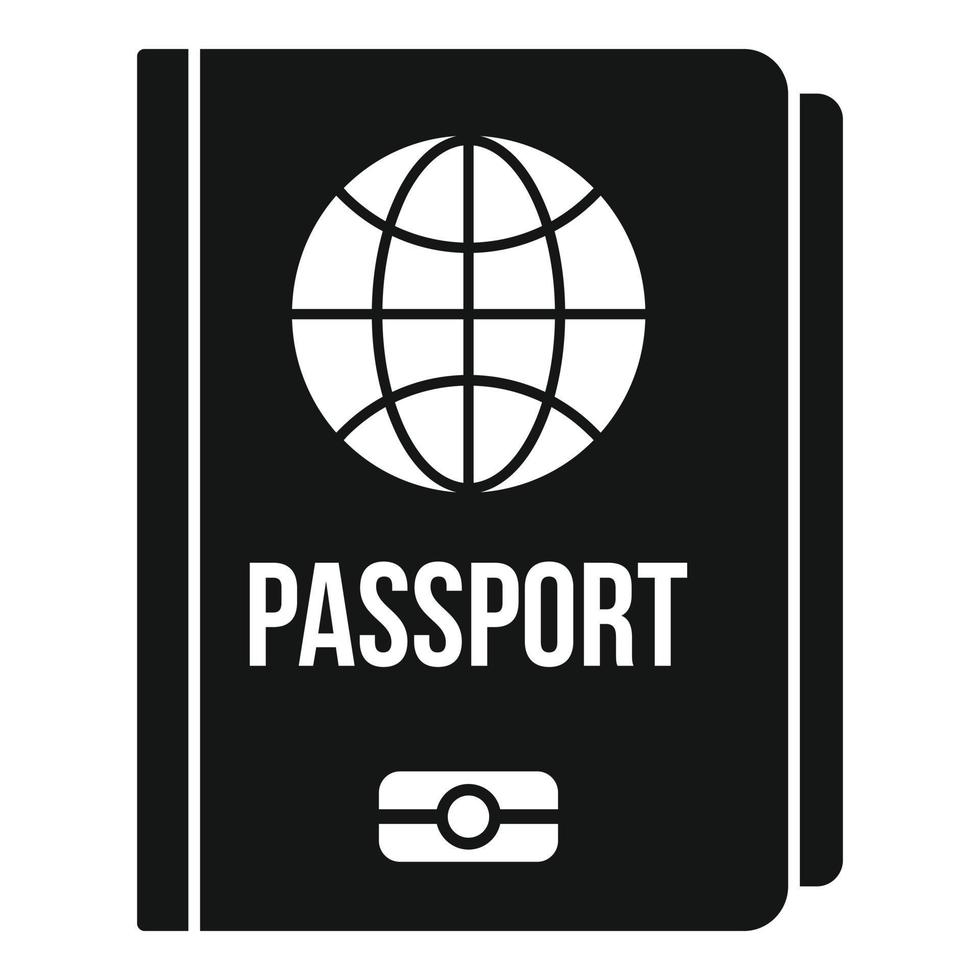 ícone de passaporte de informações pessoais, estilo simples vetor