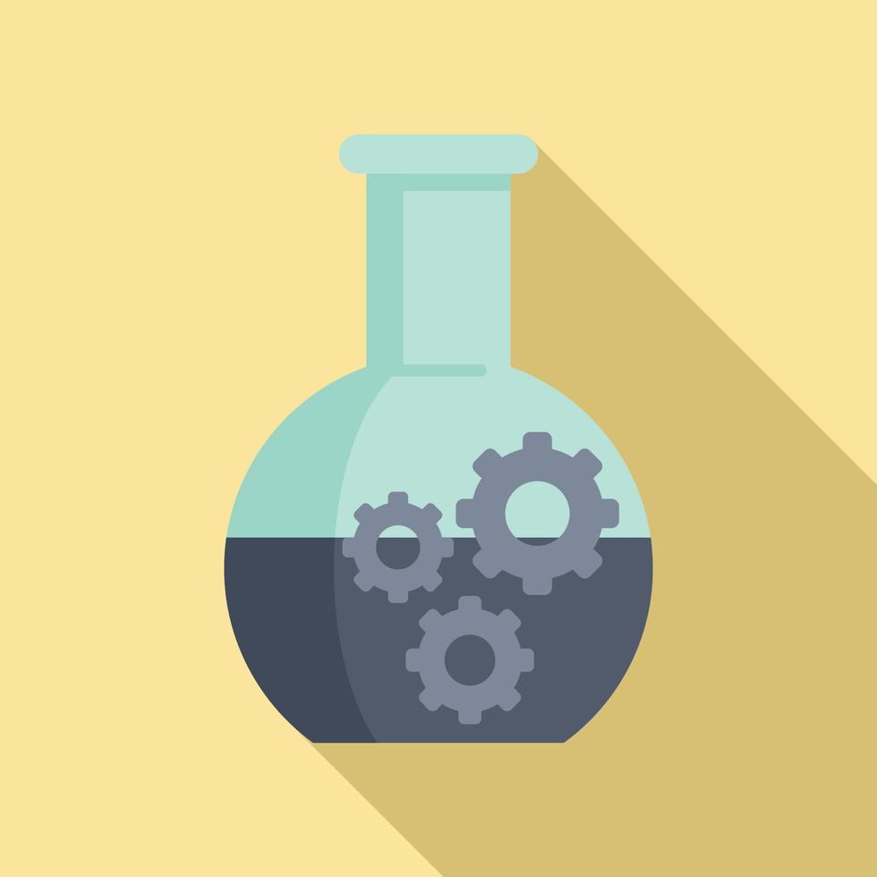 ícone de nanotecnologia de frasco químico, estilo simples vetor