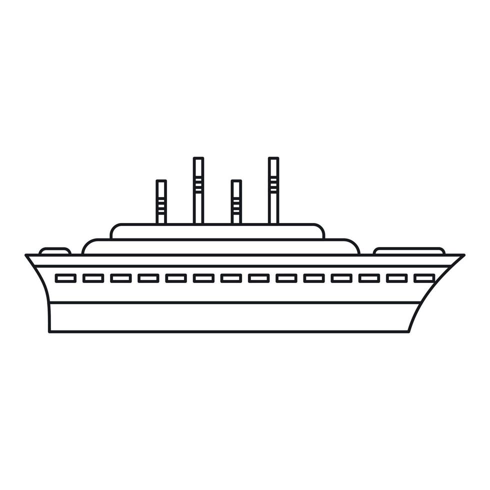 ícone do navio, estilo de estrutura de tópicos vetor