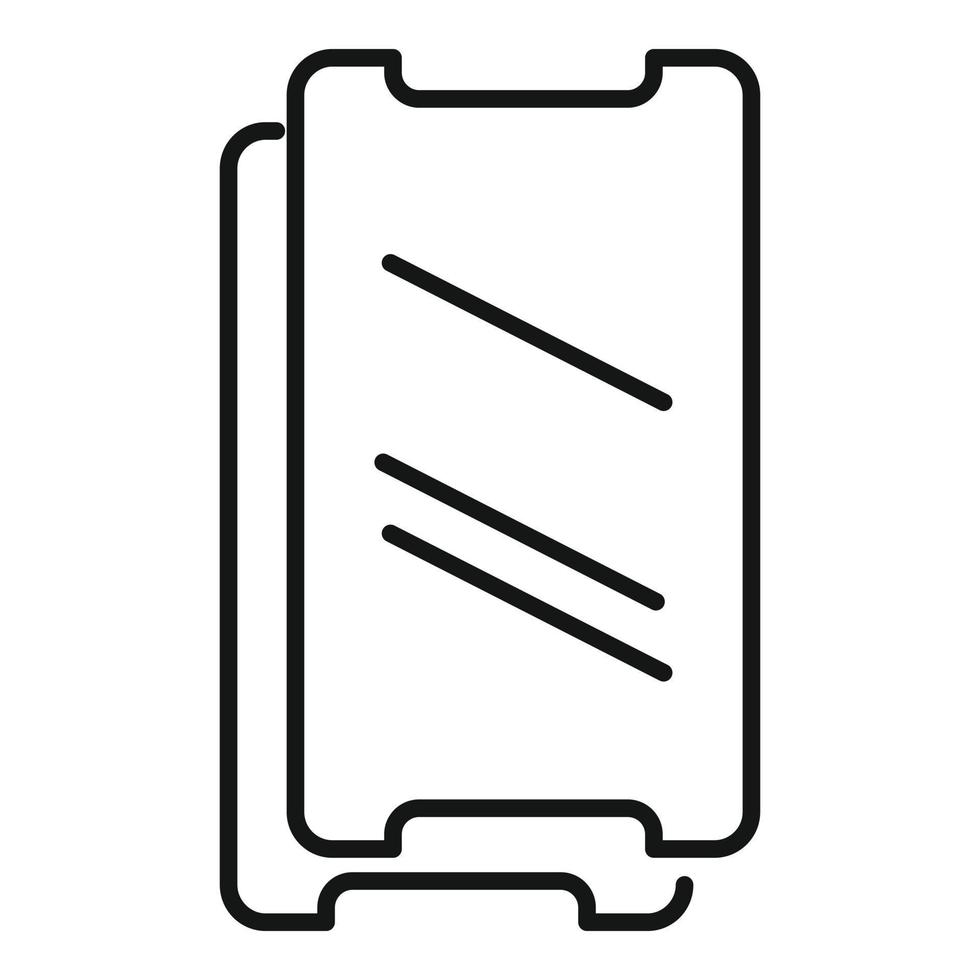 ícone de vidro de telefone resistente, estilo de estrutura de tópicos vetor