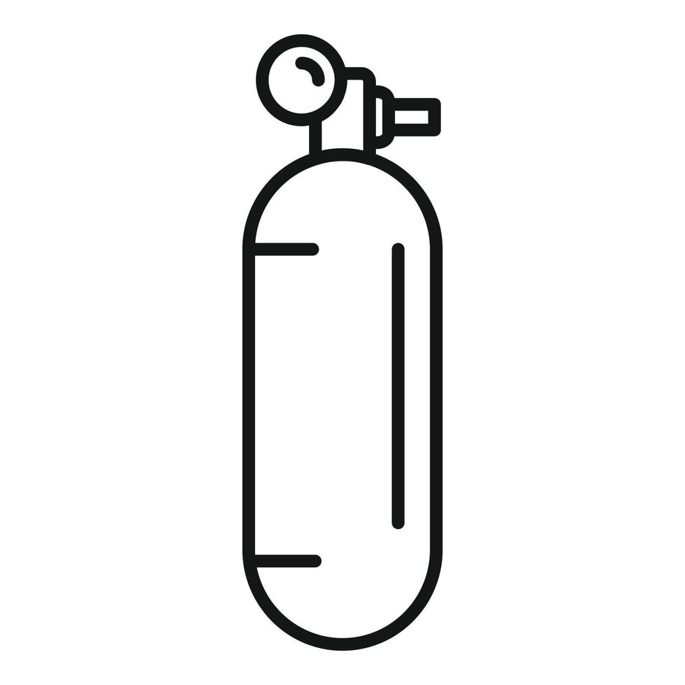 ícone do tanque de oxigênio, estilo de estrutura de tópicos vetor