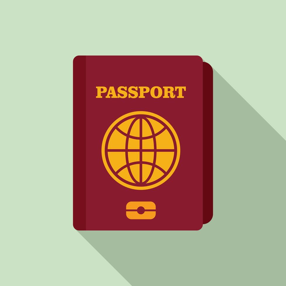 ícone de passaporte de viagem, estilo simples vetor