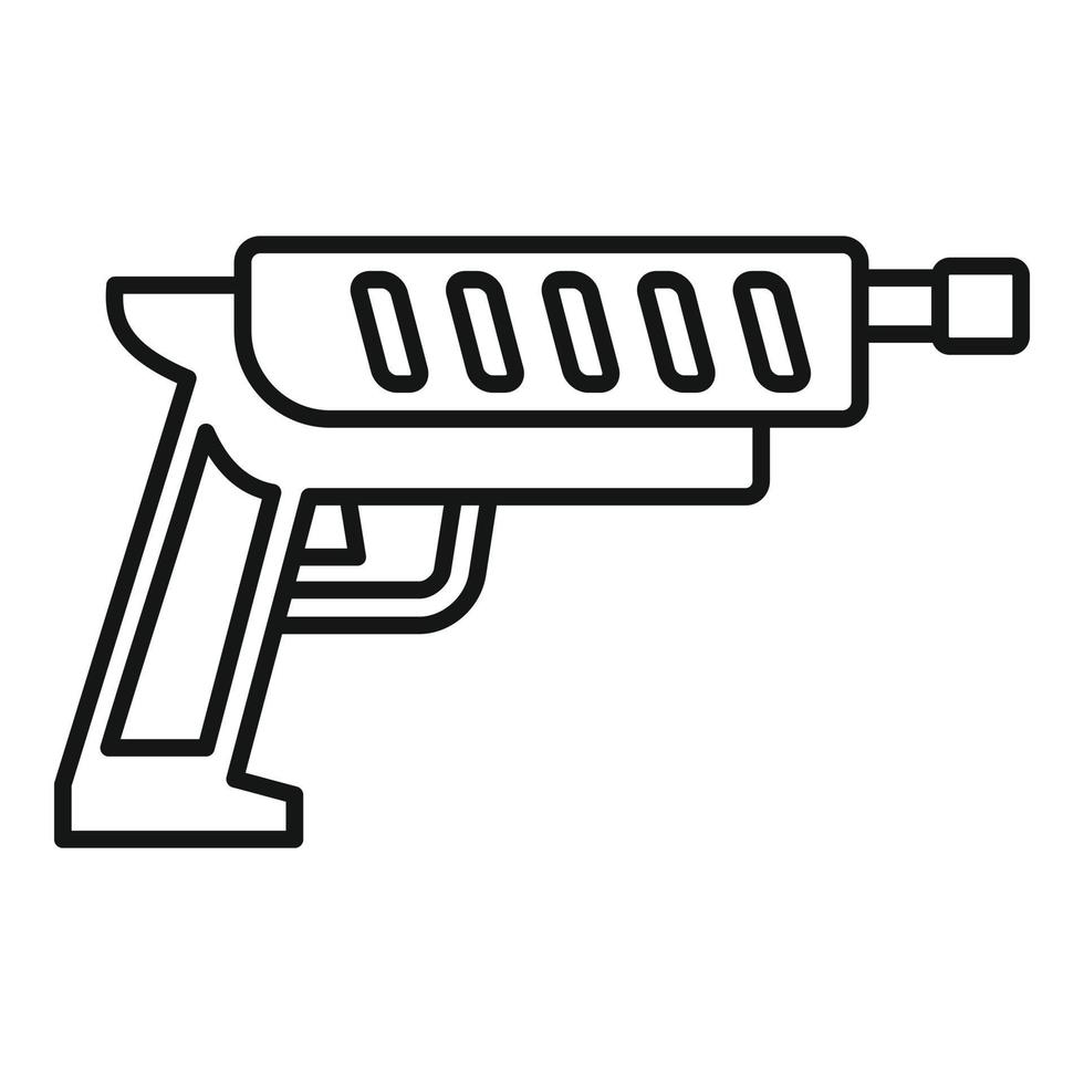 ícone de blaster de espingarda, estilo de estrutura de tópicos vetor