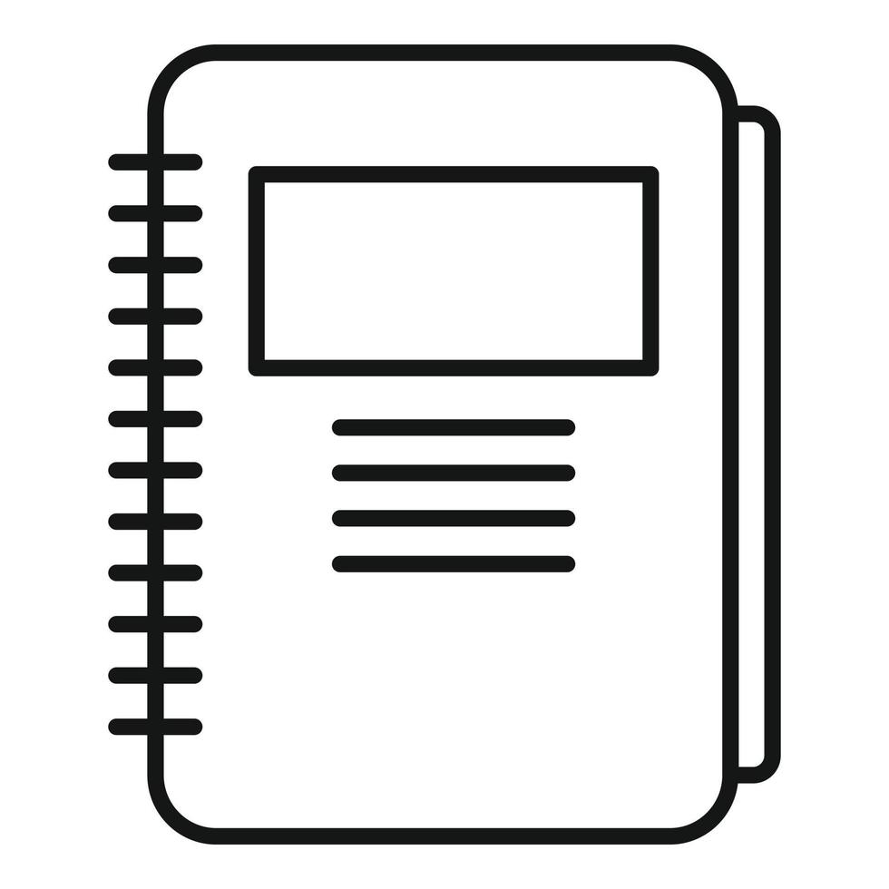 ícone do caderno de serviço, estilo de estrutura de tópicos vetor