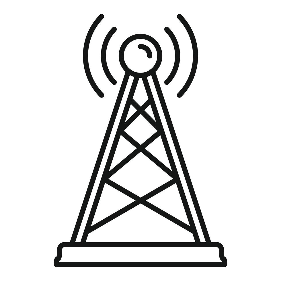 ícone da torre de podcast, estilo de estrutura de tópicos vetor